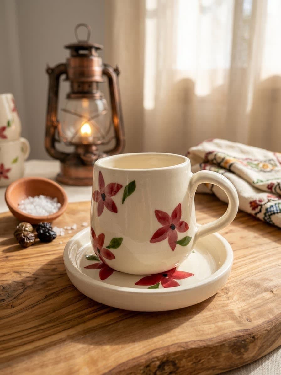 Tasse avec Sous Tasse fleur