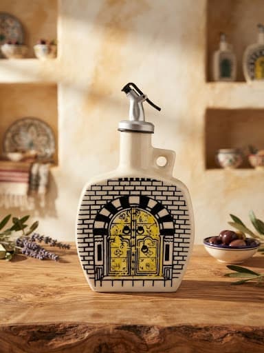 Bouteille d’huile porte jaune