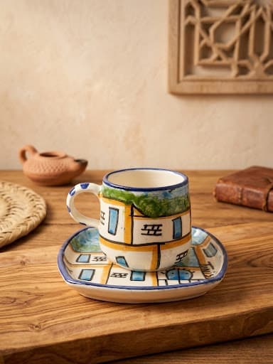 Tasse et sous tasse carré