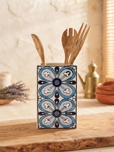 Porte ustensiles papillon bleu