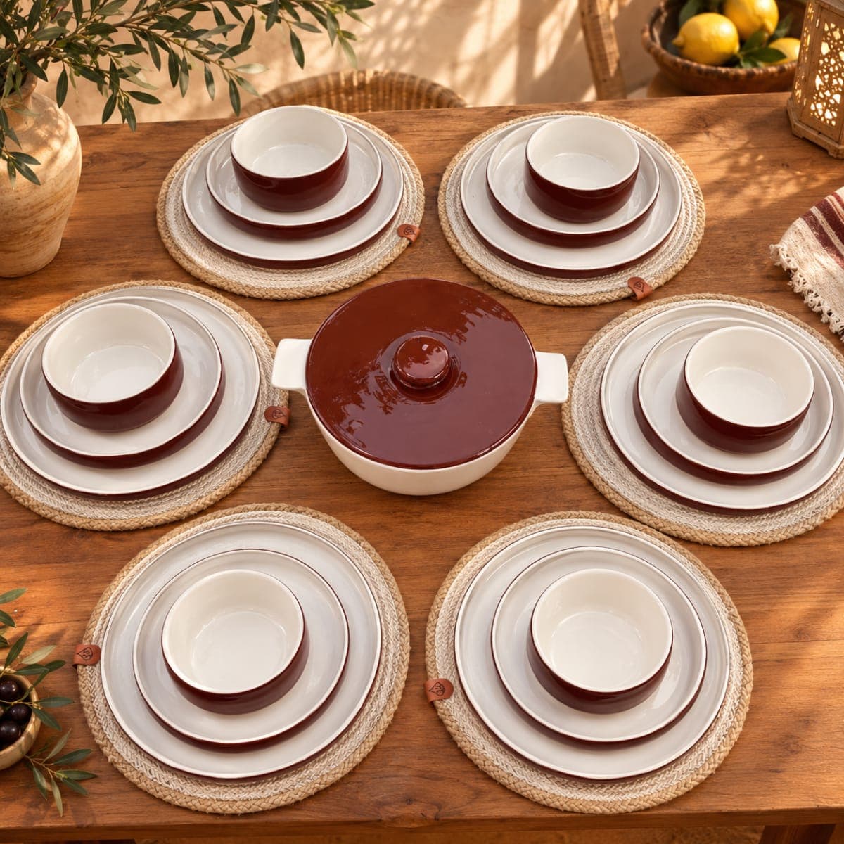 Service de table Marron chocolat